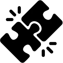 black puzzle pieces